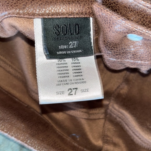 Faux leather brown pants, worn only a couple of times - Picture 4 of 4